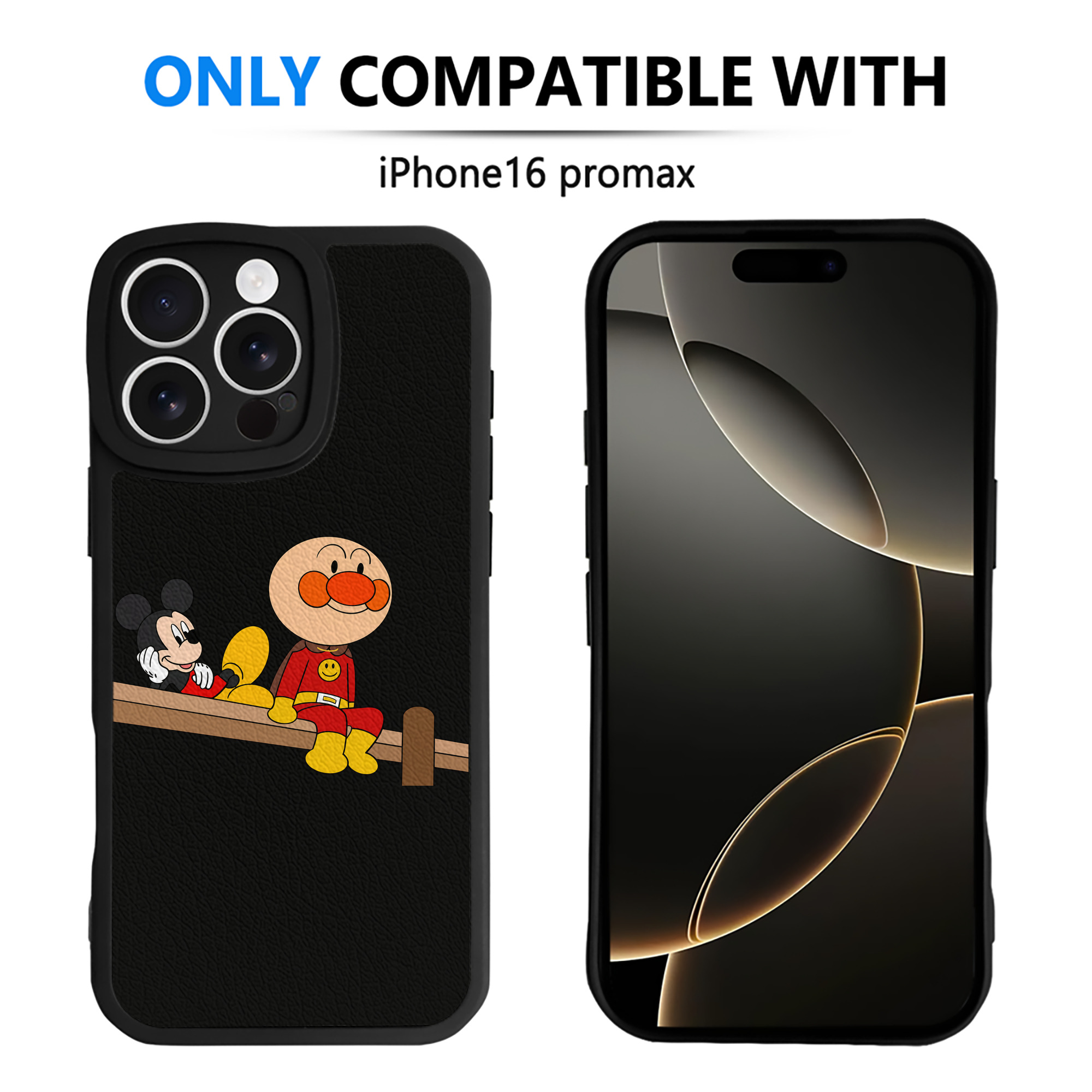 （画像用） アンパンマン Anpanman 【iPhone 16シリーズ対応】シリコンスマホケース（レザー調） 材質：シリコン